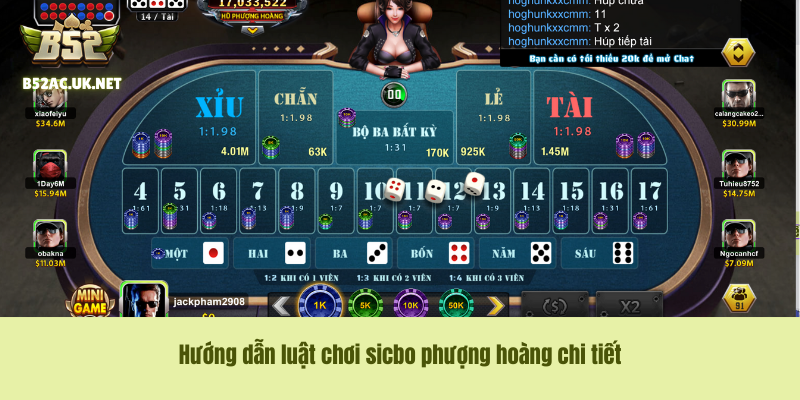 Hướng dẫn luật chơi sicbo phượng hoàng chi tiết